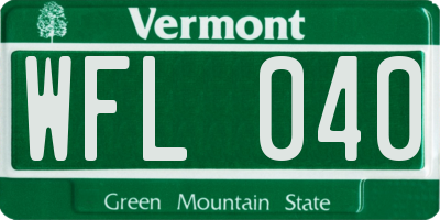 VT license plate WFL040