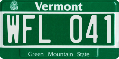 VT license plate WFL041