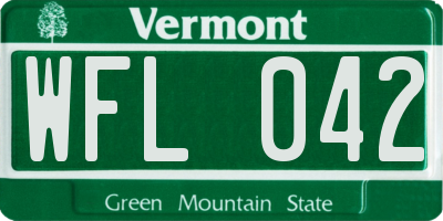 VT license plate WFL042
