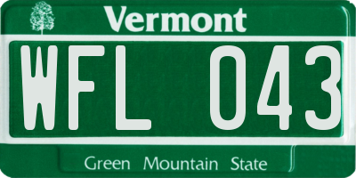 VT license plate WFL043
