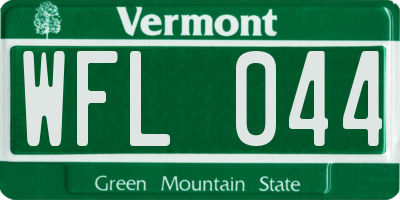 VT license plate WFL044