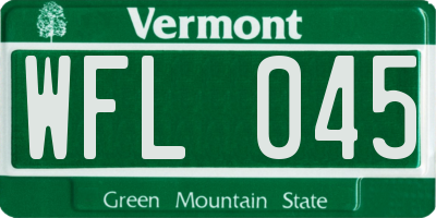 VT license plate WFL045