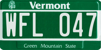 VT license plate WFL047