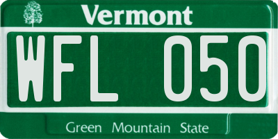 VT license plate WFL050