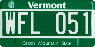 VT license plate WFL051