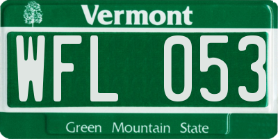 VT license plate WFL053
