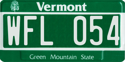 VT license plate WFL054