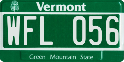 VT license plate WFL056