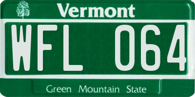 VT license plate WFL064