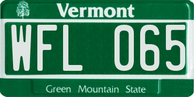 VT license plate WFL065