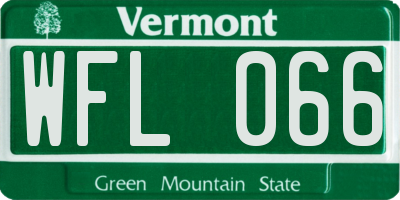 VT license plate WFL066
