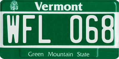 VT license plate WFL068