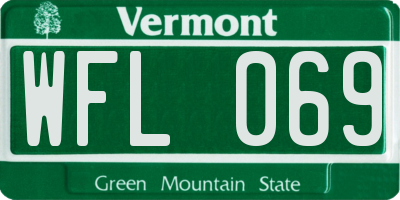 VT license plate WFL069