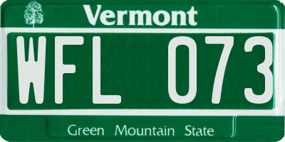 VT license plate WFL073