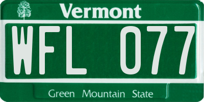 VT license plate WFL077
