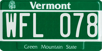 VT license plate WFL078