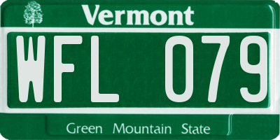 VT license plate WFL079