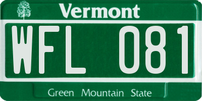 VT license plate WFL081