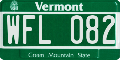 VT license plate WFL082