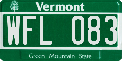 VT license plate WFL083