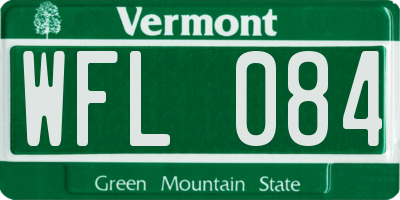 VT license plate WFL084