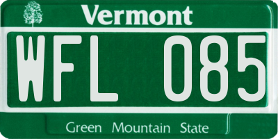 VT license plate WFL085