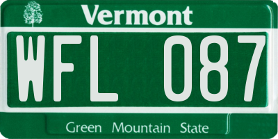 VT license plate WFL087