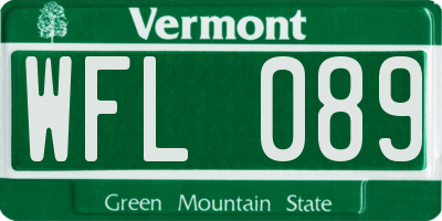 VT license plate WFL089
