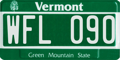 VT license plate WFL090
