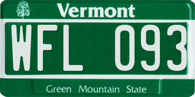 VT license plate WFL093