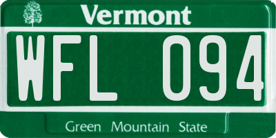VT license plate WFL094