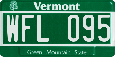 VT license plate WFL095