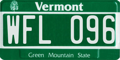 VT license plate WFL096