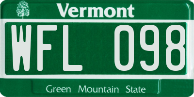 VT license plate WFL098