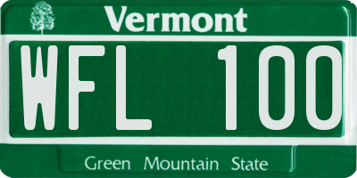 VT license plate WFL100