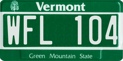 VT license plate WFL104