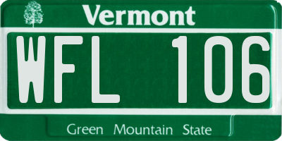 VT license plate WFL106