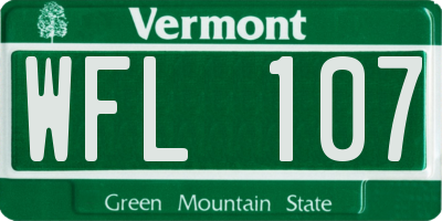 VT license plate WFL107