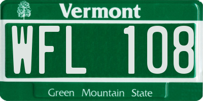 VT license plate WFL108