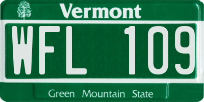 VT license plate WFL109