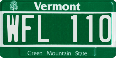 VT license plate WFL110