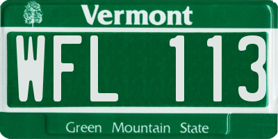VT license plate WFL113