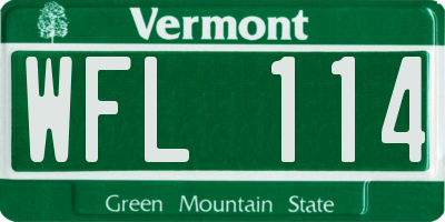 VT license plate WFL114