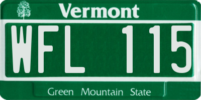 VT license plate WFL115