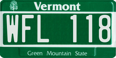 VT license plate WFL118