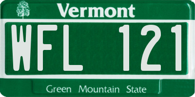 VT license plate WFL121