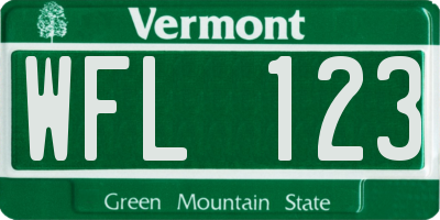 VT license plate WFL123