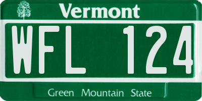 VT license plate WFL124