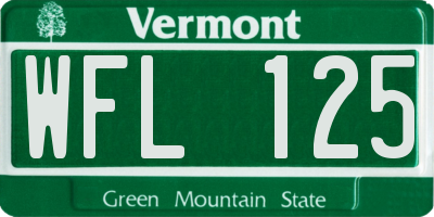 VT license plate WFL125