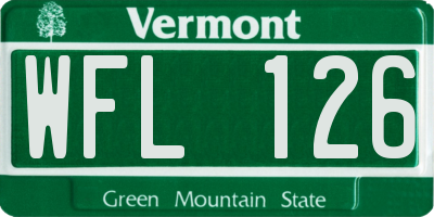 VT license plate WFL126